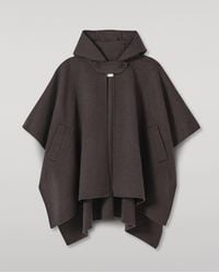 Johnstons of Elgin - Hoolie Charcoal Hooded Cashmere Cape - Lyst