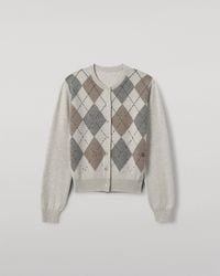 Johnstons of Elgin - Clan Argyle Cashmere Cardigan - Lyst