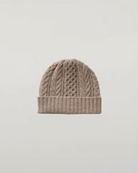 Johnstons of Elgin - Aran Cable Cashmere Beanie - Lyst