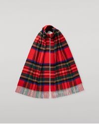 Johnstons of Elgin - Wide Royal Stewart Tartan Cashmere Scarf - Lyst