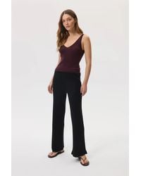 Johnstons of Elgin - Ribbed Merino Wide Leg Trousers - Lyst