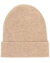Johnstons of Elgin - Oatmeal Slouchy Ribbed Beanie - Lyst