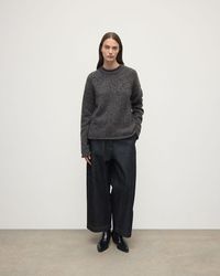 Johnstons of Elgin - Brushed Cashmere-Silk Charcoal Jumper - Lyst