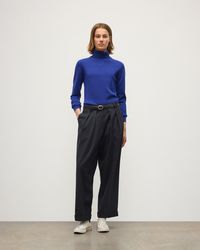 Johnstons of Elgin - Macara Charcoal Pleated Trousers - Lyst