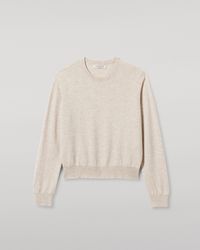 Johnstons of Elgin - Lunan Natural Classic Cashmere Crew Jumper - Lyst
