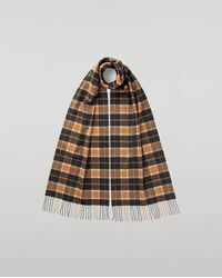 Johnstons of Elgin - Windowpane Check Cashmere & Vicuña Scarf - Lyst