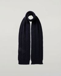 Johnstons of Elgin - Aran Cable Dark Cashmere Scarf - Lyst