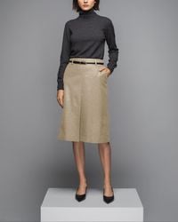 Johnstons of Elgin - Hessian Merino & Cashmere Box Pleat Skirt - Lyst