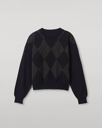 Johnstons of Elgin - Clan Dark Argyle Cashmere Jumper - Lyst