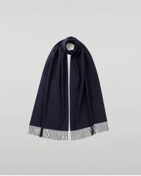 Johnstons of Elgin - Merino Wool Dark Scarf - Lyst