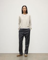 Johnstons of Elgin - Lunan Natural Classic Cashmere V Neck Jumper - Lyst