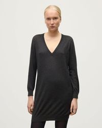Johnstons of Elgin - Elise Dark Long Superfine Cashmere Jumper - Lyst
