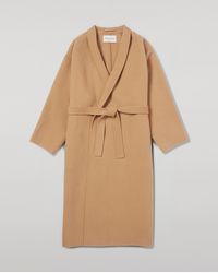 Johnstons of Elgin - Camel Cashmere Wrap Coat - Lyst