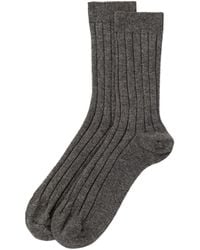 Johnstons of Elgin - Cashmere Ribbed Mid Socks M - Lyst