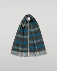 Johnstons of Elgin - Plaid Charcoal Cashmere Scarf - Lyst