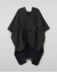 Johnstons of Elgin - Charcoal Belted Cape With Leather Binding - Lyst