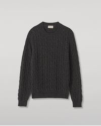 Johnstons of Elgin - Calder Dark Cable Cashmere Jumper - Lyst