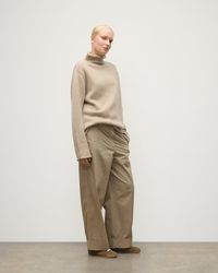 Johnstons of Elgin - Kester Natural Marl Cashmere Funnel Neck Jumper - Lyst