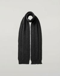 Johnstons of Elgin - Aran Cable Charcoal Cashmere Scarf - Lyst