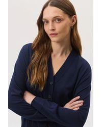 Johnstons of Elgin - Superfine Merino Wool Dark Cardigan - Lyst