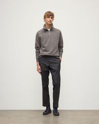 Johnstons of Elgin - Tweel & Cashmere Half Zip Jumper - Lyst