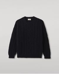 Johnstons of Elgin - Macdonald Dark Aran Cable Cashmere Jumper - Lyst