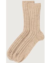 Johnstons of Elgin - Oatmeal Cashmere Ribbed Socks - Lyst