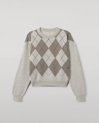Johnstons of Elgin - Clan Natural Argyle Cashmere Jumper - Lyst