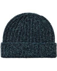 Johnstons of Elgin - Half Cardigan Stich Dark Cashmere Beanie - Lyst