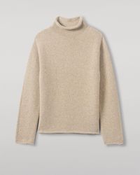 Johnstons of Elgin - Kester Natural Marl Cashmere Funnel Neck Jumper - Lyst