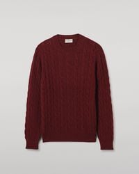 Johnstons of Elgin - Calder Dark Cashmere Cable Jumper - Lyst