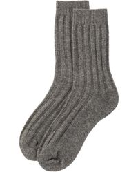 Johnstons of Elgin - Charcoal Cashmere Lounge Socks - Lyst