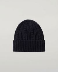 Johnstons of Elgin - Cable & Rib Dark Cashmere Beanie - Lyst