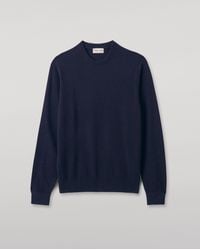Johnstons of Elgin - Rory Dark Classic Cashmere Crew Jumper - Lyst