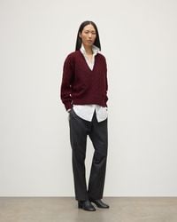 Johnstons of Elgin - Kylesku Deep V Dark Cashmere Jumper - Lyst