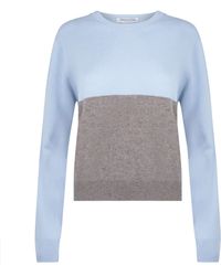 Johnstons of Elgin - Colour Block Cropped Cashmere Sweater - Lyst