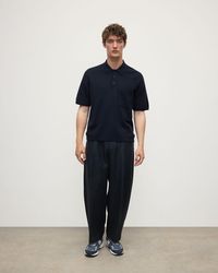 Johnstons of Elgin - Superfine Merino Relaxed Dark Polo Shirt - Lyst