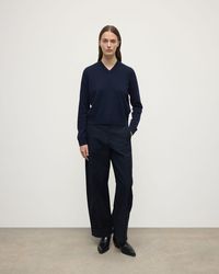 Johnstons of Elgin - Classic Cashmere Dark V Neck Jumper - Lyst