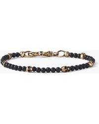 John Varvatos Brass Skull Beads And 4mm Colour Beads Bracelet - Black