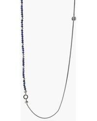 John Varvatos Sodalite & Silver Beaded Necklace - Blue