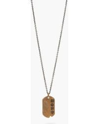 John Varvatos Brass Distressed Dog Tag - Metallic
