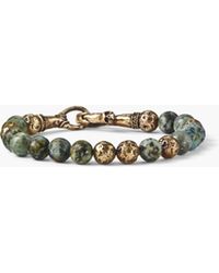 John Varvatos 8mm Brass Distressed Balls With 8mm Colour Beads Br - Metallic