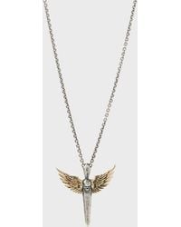 John Varvatos Winged Skull Dagger Necklace - Metallic