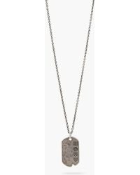 John Varvatos Silver Distressed Dog Tag - Metallic
