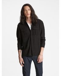 John Varvatos Knit Military Shirt - Brown