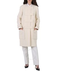 Burberry - Ivory Blush Single-breasted Wool-blend Coat - Lyst