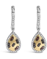Haus of Brilliance - 10K Plated Sterling 1/3 Cttw Multi Color Diamond Pear Shape Dangle Earrings - Lyst