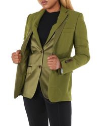 Burberry - Juniper Wool Ramie And Silk Satin Tailored Jacket - Lyst