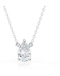 Brilliant Diamond - 1 Carat Pear Lab Grown Diamond Pendant Necklace - Lyst