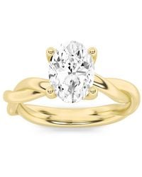 Mure And Co - 1Ctw Oval Shaped Lab Grown Diamond (F/Vs) Twisted Shank Solitaire Engagement Ring - Lyst